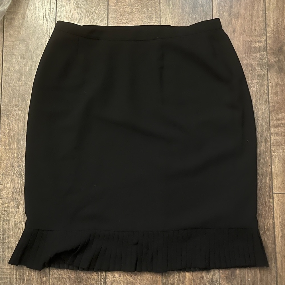 Le Suit Straight Dressy Pencil Skirt Pleated Hem 20W